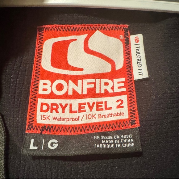 BONFIRE Dry-level 2 Tailored Fit Black & Grey Snowboard Jacket- L - Picture 3 of 5